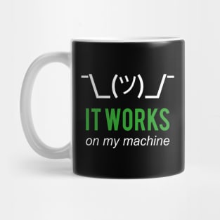 It Works On My Machine White/Green Design for Programmers Mug